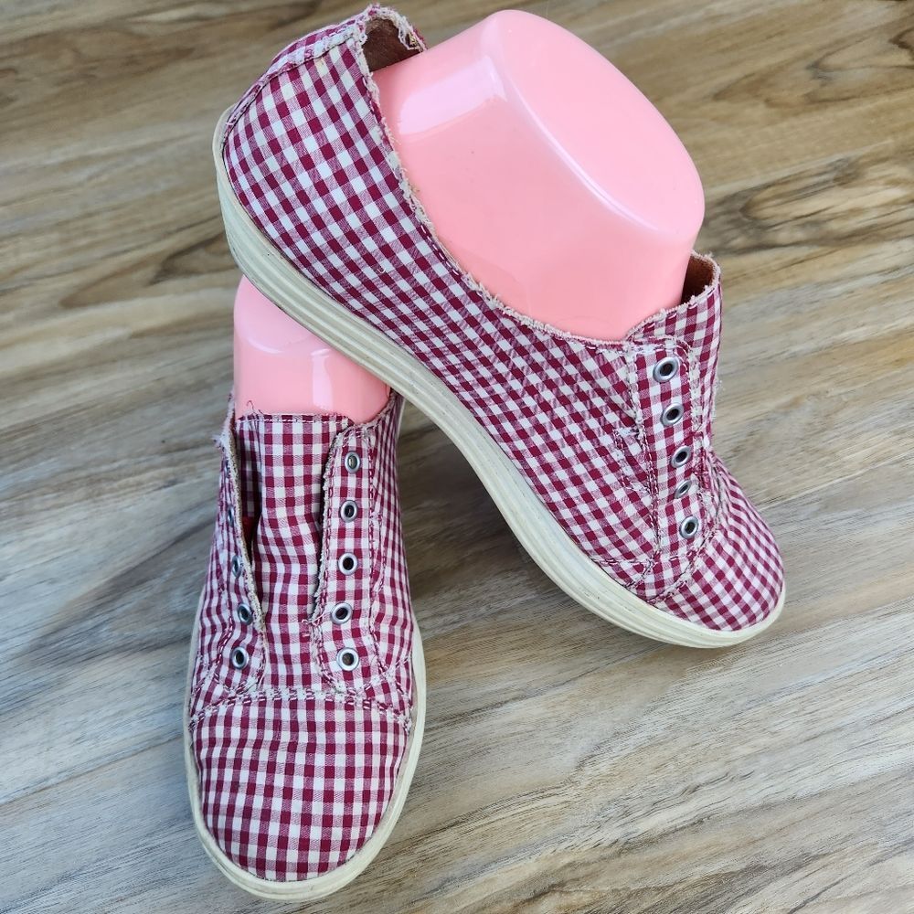 🐞Aerosoles Red Gingham Fabric Alter Ego Laceless Canvas Shoes Size 8 - Picture 3 of 12